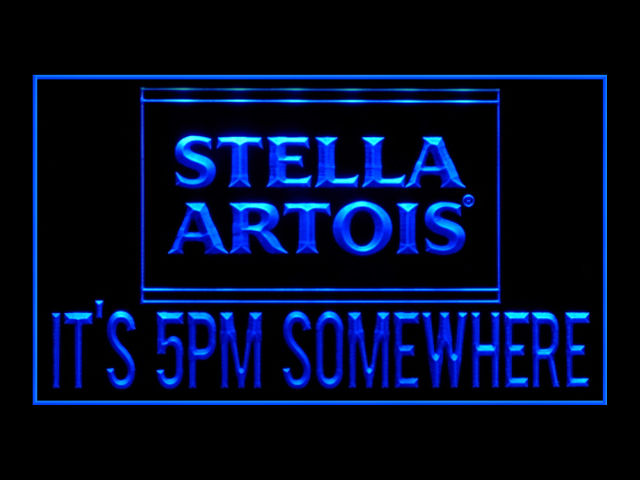 Stella Artois ITS 5PM SOMEWHERE Sign Neon